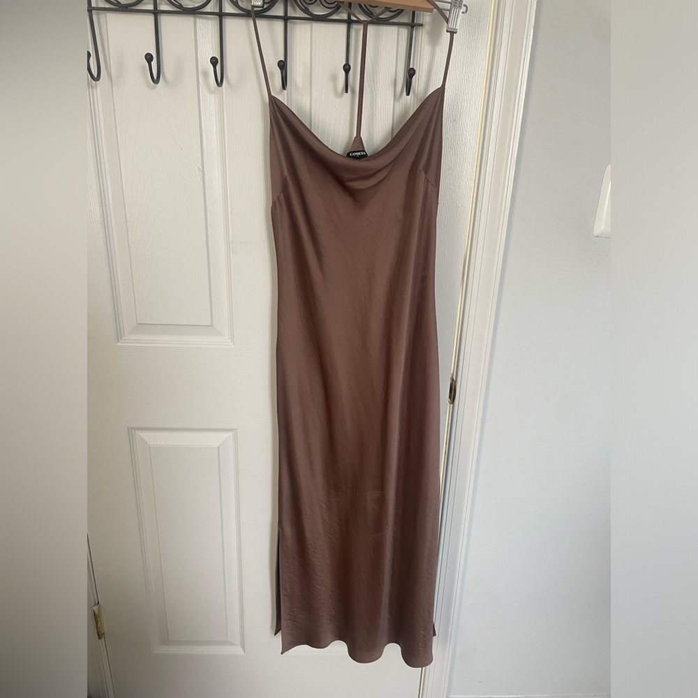 Elegant Brown Slip Dress